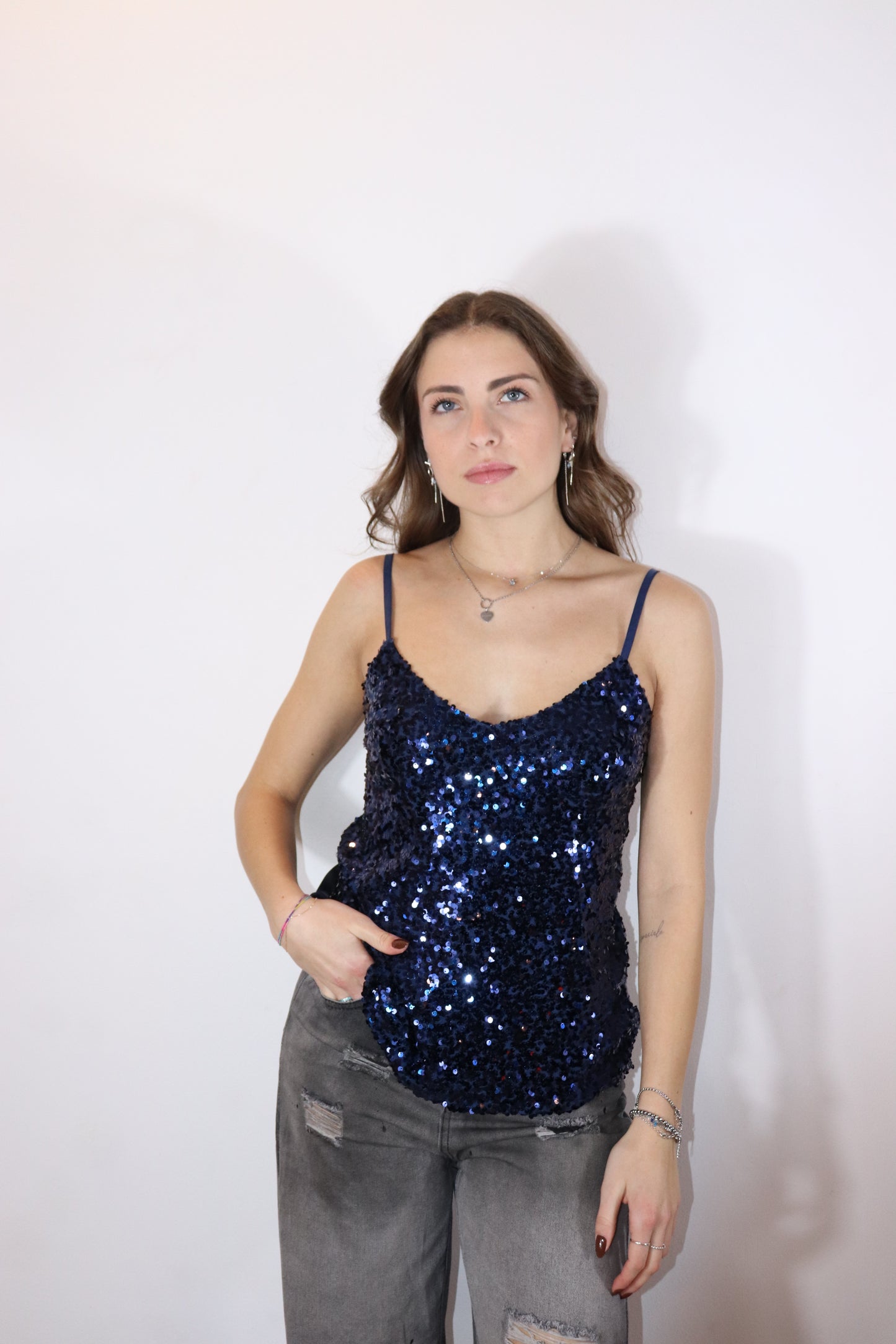 TOP PAILLETTES (blu)