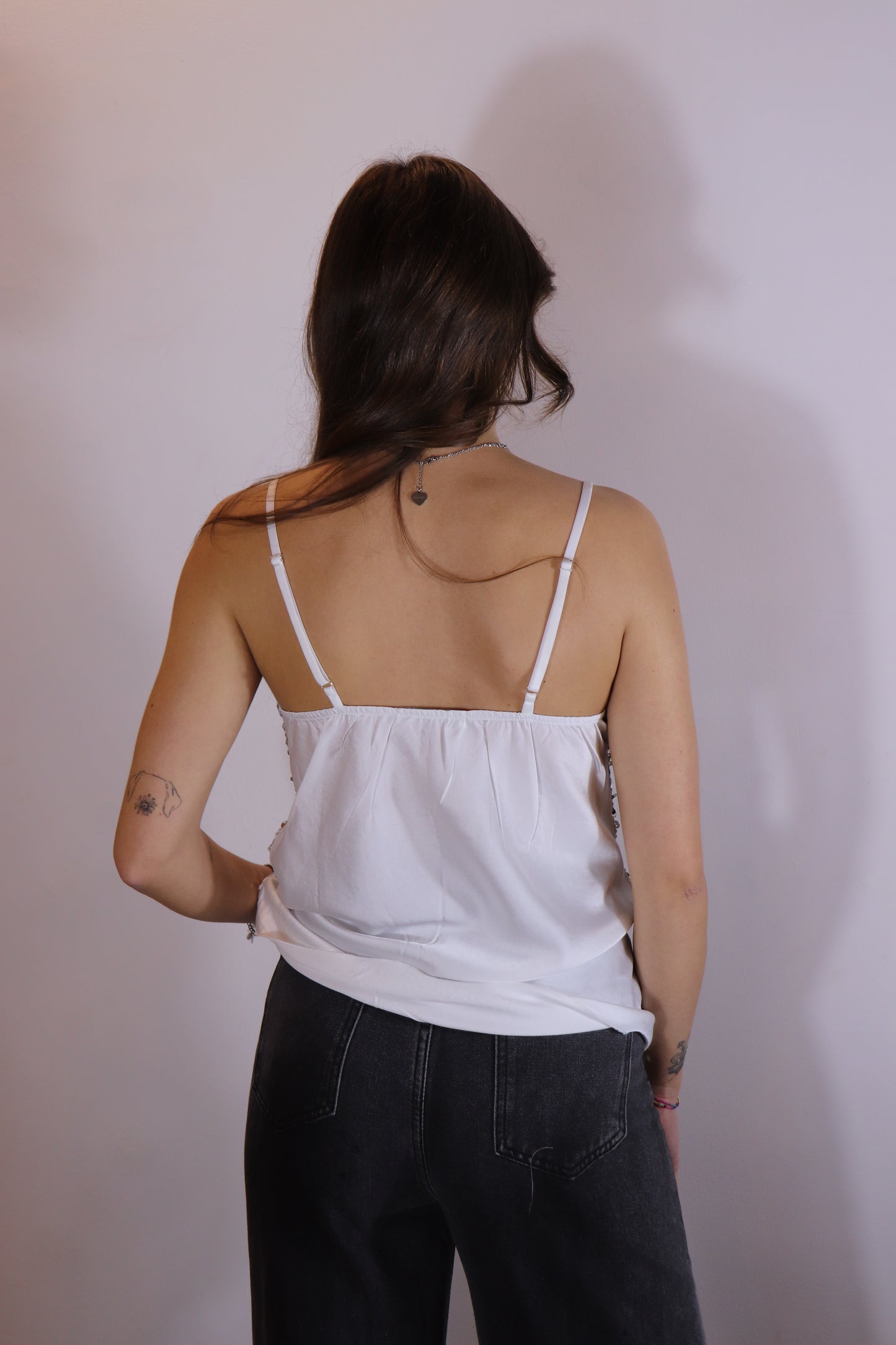TOP PAILLETTES (bianco)