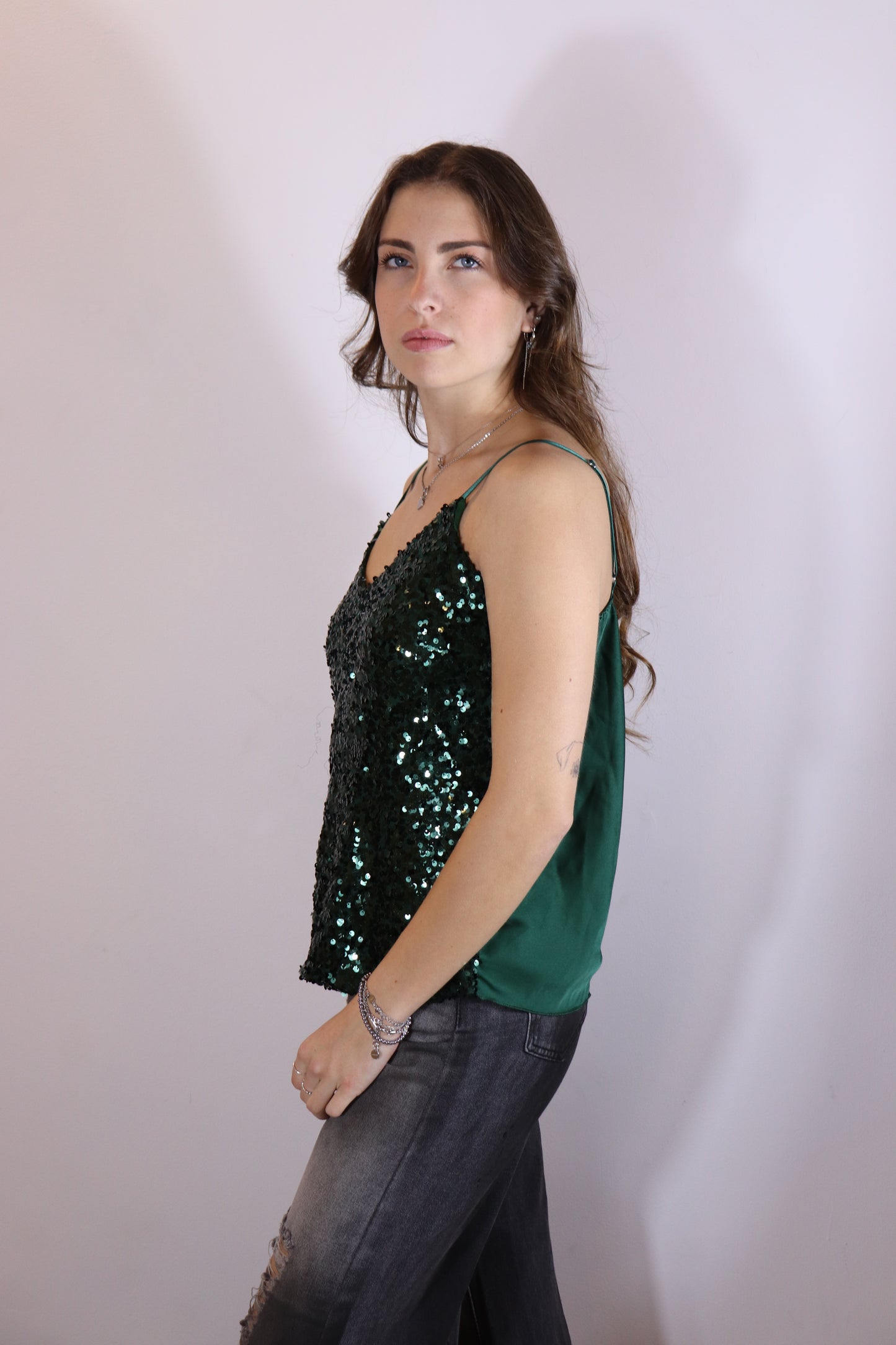 TOP PAILLETTES (verde)