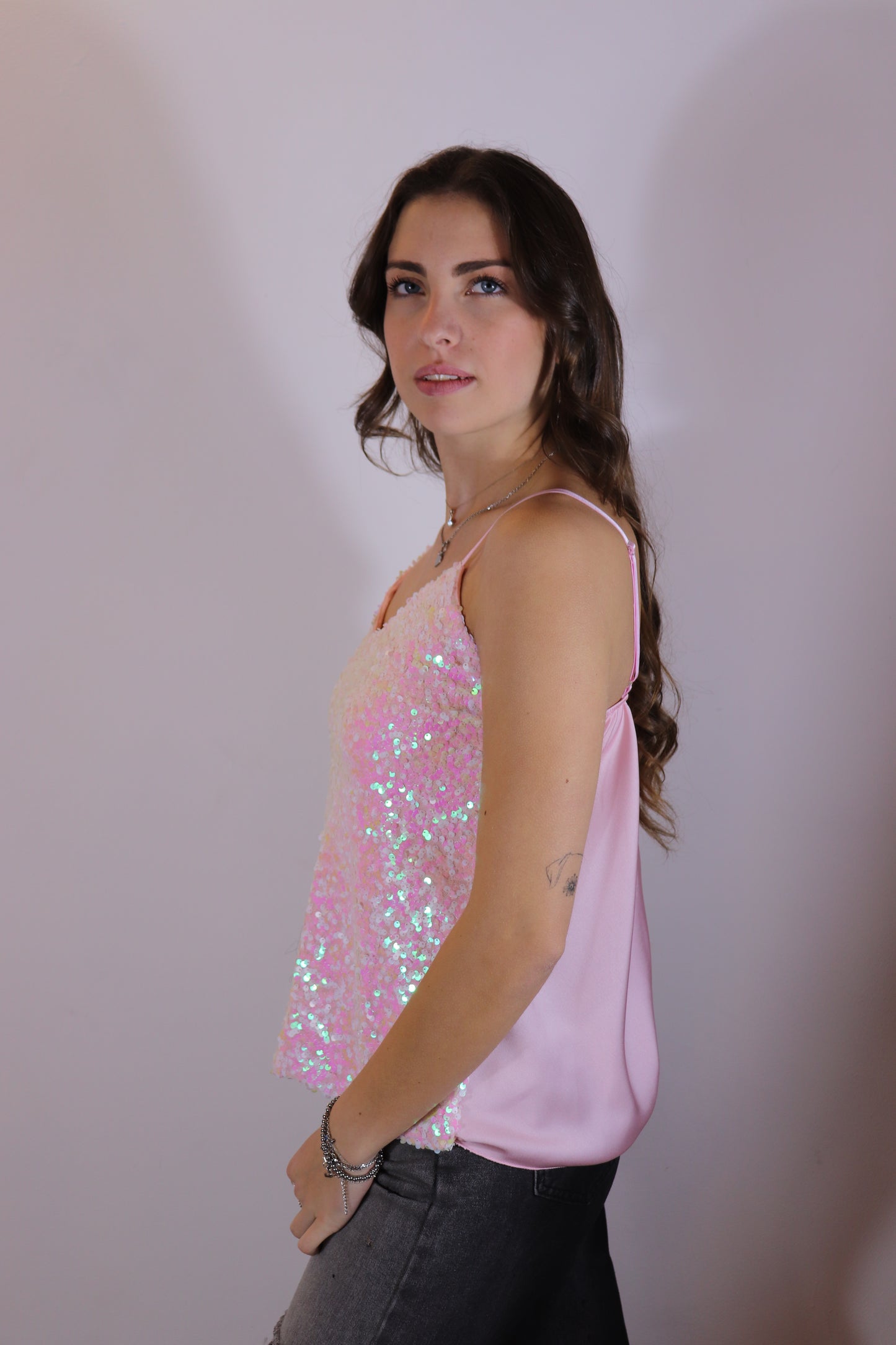 TOP PAILLETTES (rosa)