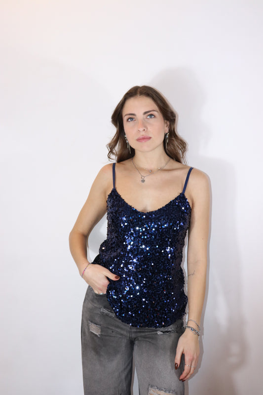 TOP PAILLETTES (blu)