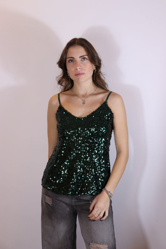 TOP PAILLETTES (verde)