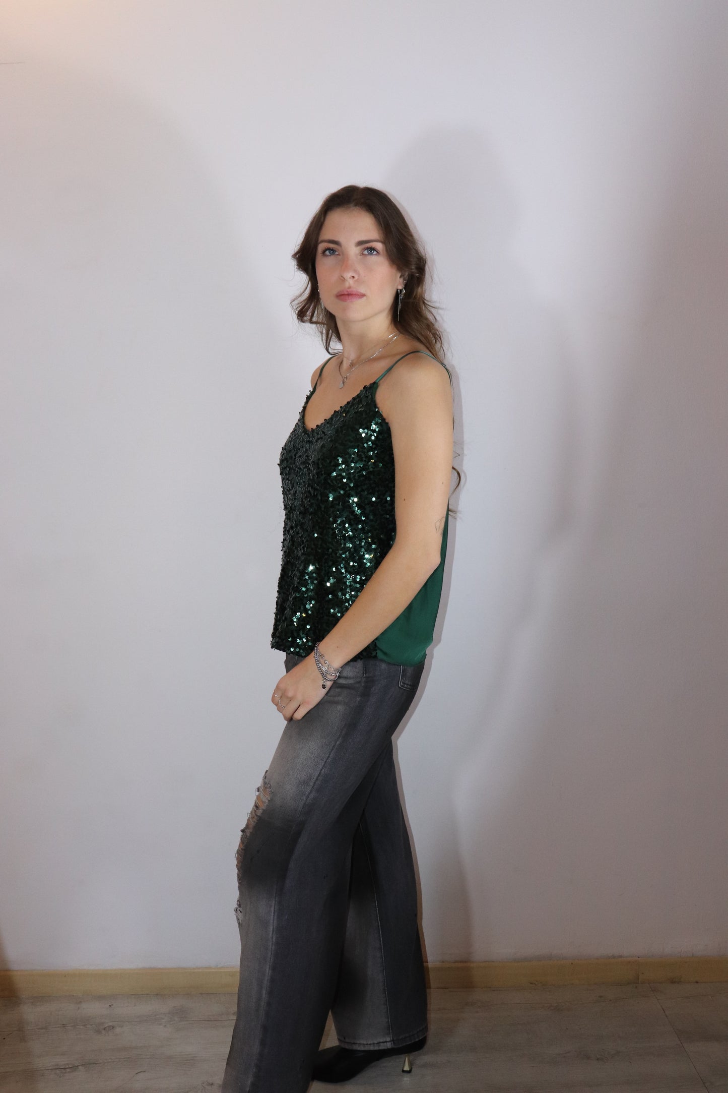 TOP PAILLETTES (verde)